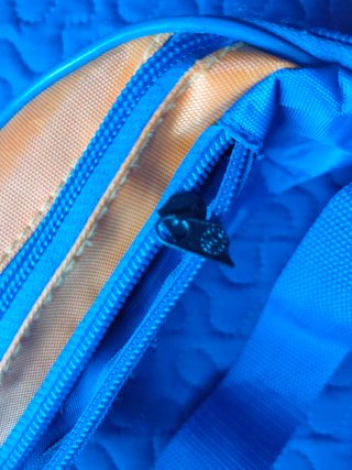 Riñonera deportiva azul y amarilla