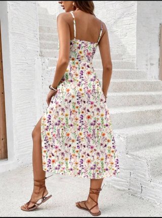 Vestido estampado tirantes verano