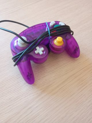 Mando Gamecube Morado Transparente