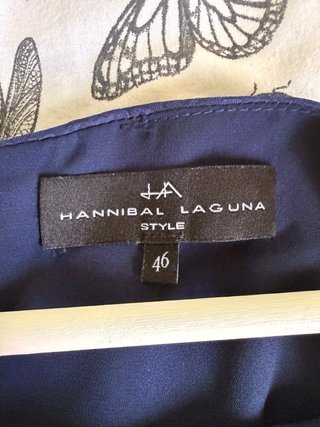 Vestido cóctel Hannibal Laguna azul marino T46