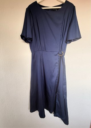Vestido cóctel Hannibal Laguna azul marino T46
