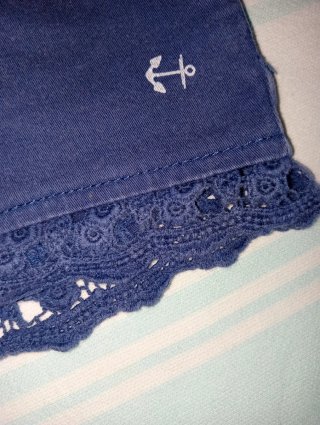 Short jeans bimba con ancore