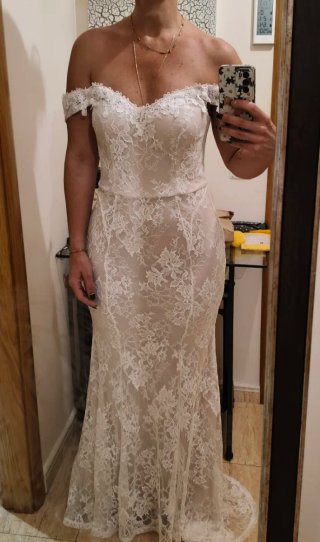Vestido Novia encaje y corte sirena