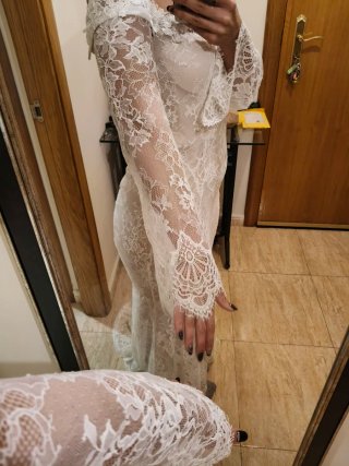 Vestido Novia encaje y corte sirena