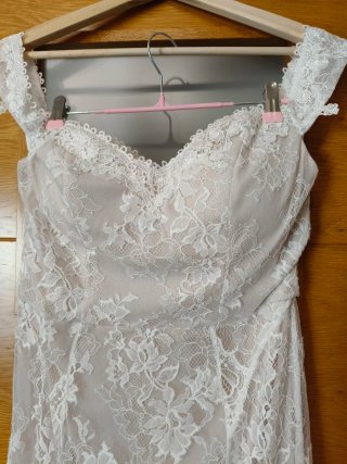 Vestido Novia encaje y corte sirena