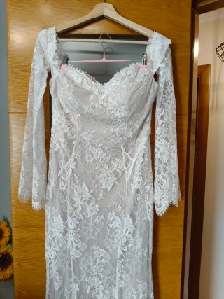 Vestido Novia encaje y corte sirena