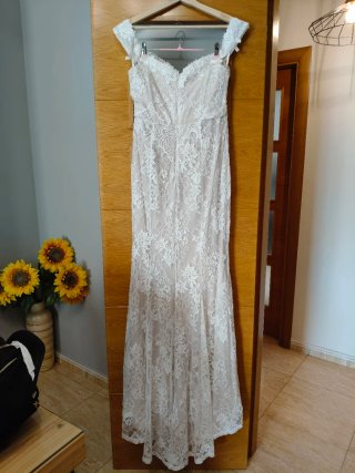Vestido Novia encaje y corte sirena