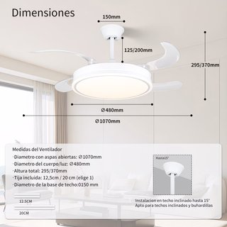 Ventilador de techo con luz LED