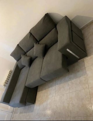 Sofá modular beige tela anti manchas