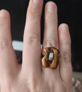 Anillo Tous Oso Ojo de Tigre Plata