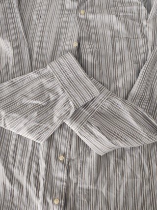 Camisa Burberry Rayas Gris y Blanca