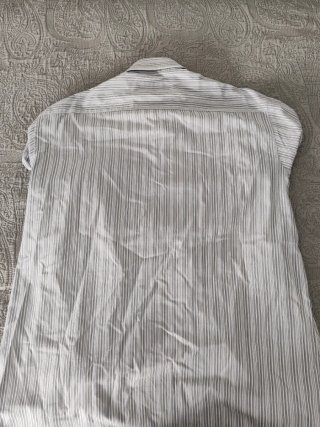 Camisa Burberry Rayas Gris y Blanca