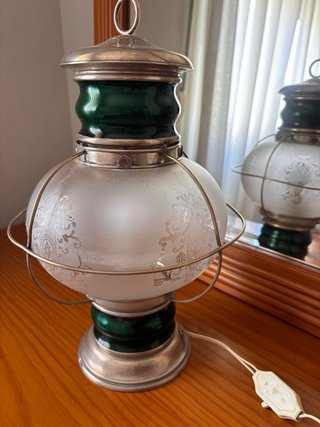 Lámpara Farol Cristal y Plata