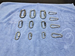 Set di 13 Moschettoni Acciaio nuovi