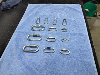 Set di 13 Moschettoni Acciaio nuovi