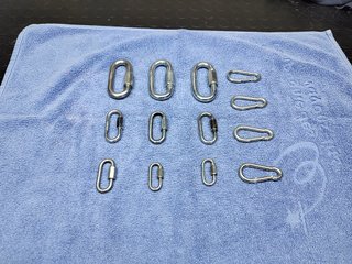 Set di 13 Moschettoni Acciaio nuovi