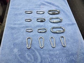 Set di 13 Moschettoni Acciaio nuovi