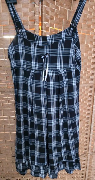 Vestido a cuadros negro y blanco