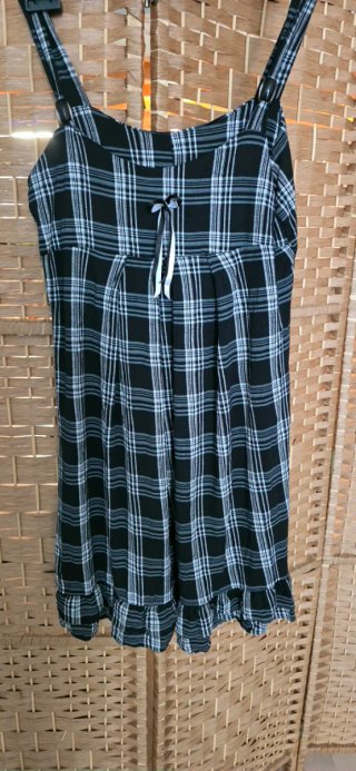 Vestido a cuadros negro y blanco