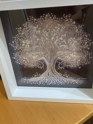 Árbol de la vida cuadro diamantes con marco .