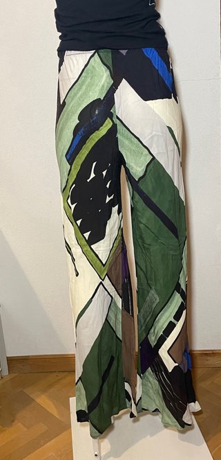 Pantalón Palazzo Zara Estampado Abstracto Talla S