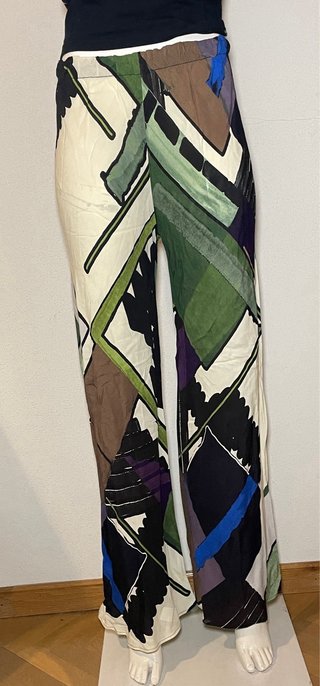 Pantalón Palazzo Zara Estampado Abstracto Talla S