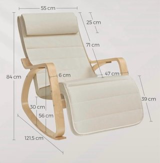 Sillón Mecedora Beige SONGMICS con Reposapiés