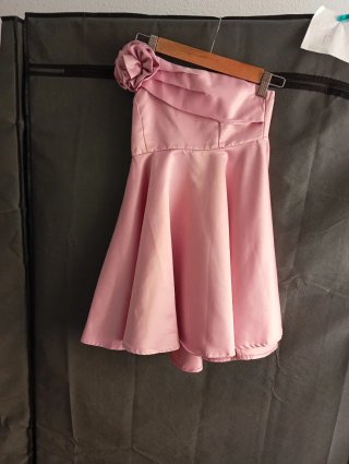 Vestido fiesta niña rosa con complementos