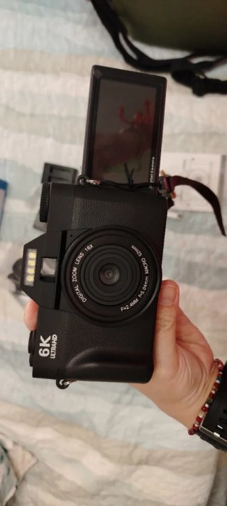 Cámara Digital 6K Ultra HD + Funda + micro