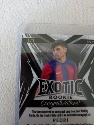 Pedri Firmado 1/1 Leaf Exotic Rookie