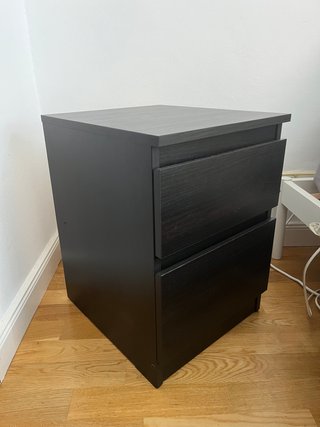 2 Mesitas de noche madera marrón oscuro