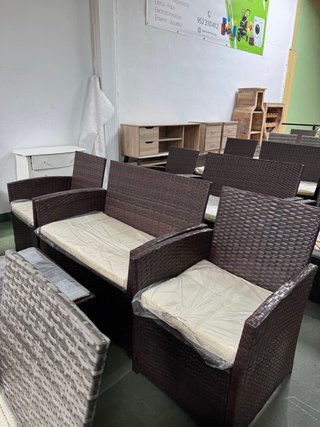 Conjunto Muebles Jardín Ratán Marrón