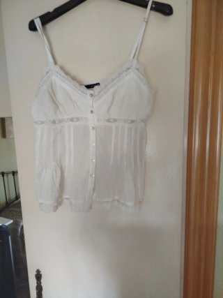 Top Zara Blanco Encaje