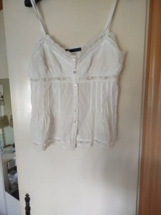 Top Zara Blanco Encaje