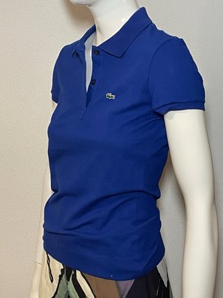 Polo Lacoste Slim Fit Mujer Azul Eléctrico Talla S