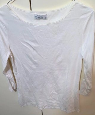 Zara Jersey Manga Larga Blanco Talla L