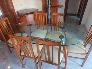 Muebles Salón-Comedor Madera y Cristal