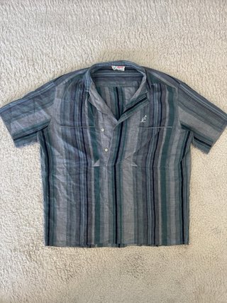 Australian Alpina Camisa Vintage Algodón Lino 46 M