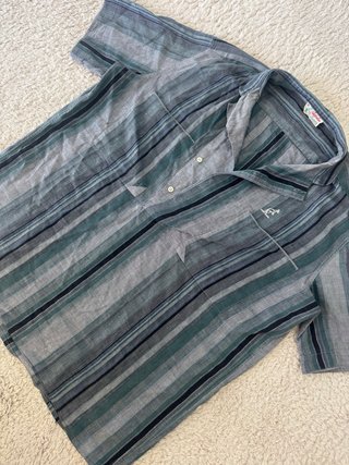 Australian Alpina Camisa Vintage Algodón Lino 46 M