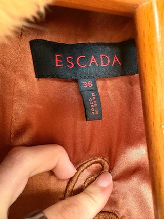 Abrigo de piel degradado marrón/naranja