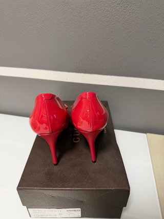 Scarpe Gucci peep toe rosse tacco 35