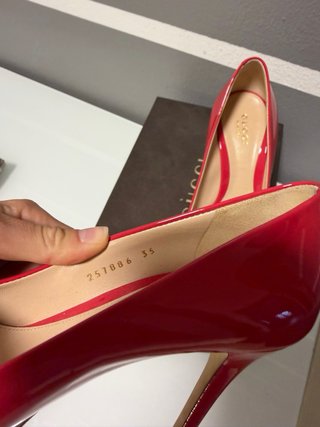 Scarpe Gucci peep toe rosse tacco 35