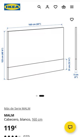 Cabecero MALM 160 cm IKEA