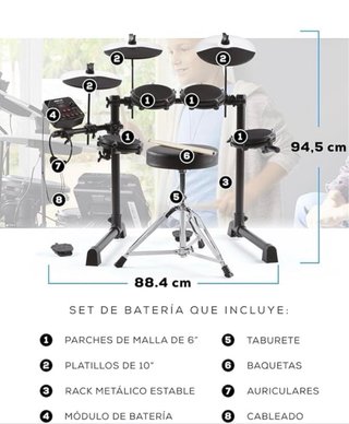Batería Electrónica Alesis Debut Kit Infantil