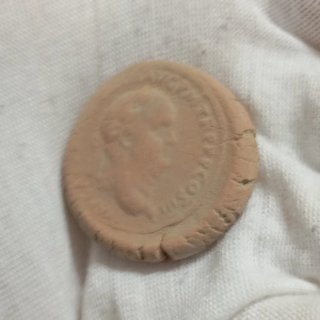 Antiguo Sello Romano Antiguo de Moneda Romana