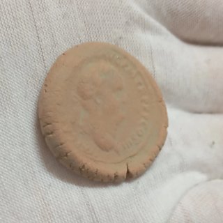 Antiguo Sello Romano Antiguo de Moneda Romana
