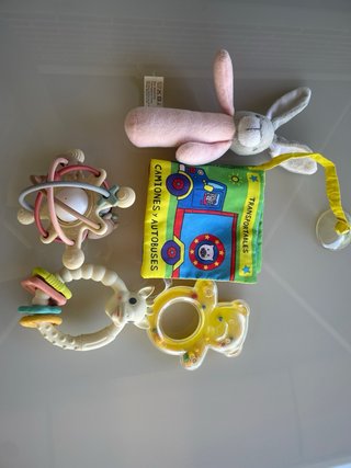 Lote Sonajeros Bebé Peluche Coche Jirafa Oso