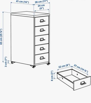 Cajonera Metálica Blanca Ikea Helmer