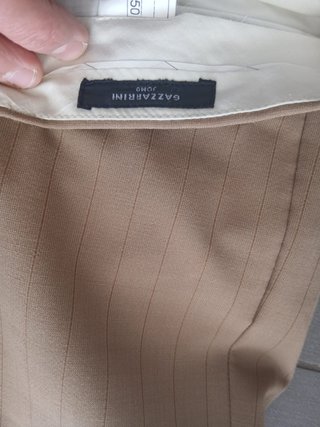 Pantaloni Gazzarini Uomo Beige Gessato Taglia 50
