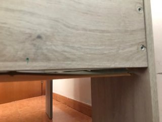 Mesa de salón de madera color gris
